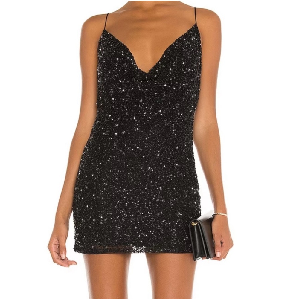 Black Sequin Sleeveless Mini Dress